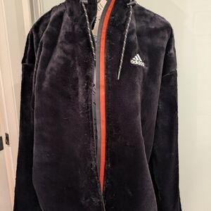 Adidas Black Faux Fur Jacket